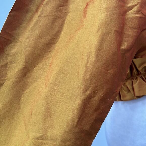 Richard K Tsao Womens Size ? Hand Woven Thai Silk Gold Belaro Ruffle Jacket - Picture 7 of 14